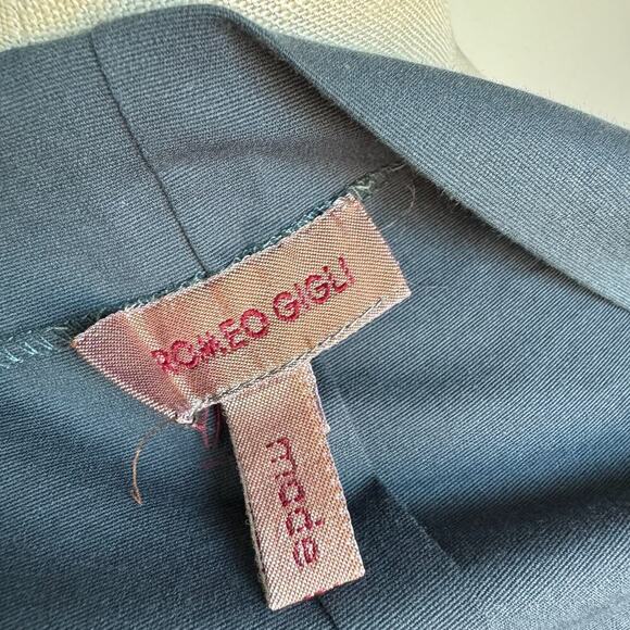 Vintage ROMEO GIGLI Blue Strapless Crop Top w/ Halter Neck - Picture 5 of 6